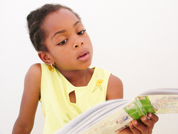 Child reading book