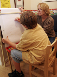 Counselor with child